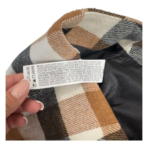 Forever 21 Skirt Womens Small Brown Plaid Mini Pockets Button Front Business - Picture 7 of 13